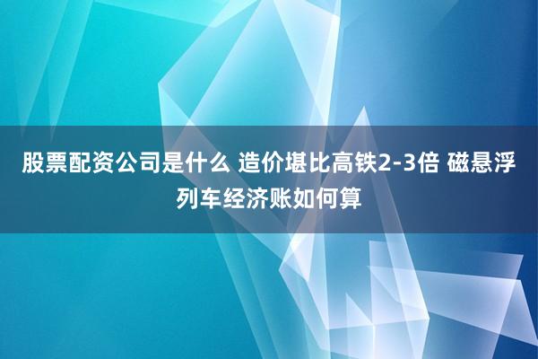 股票配资公司是什么 造价堪比高铁2-3倍 磁悬浮列车经济账如何算